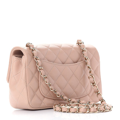 Chanel Lambskin Quilted Mini Rectangular Flap Beige 2 of 9