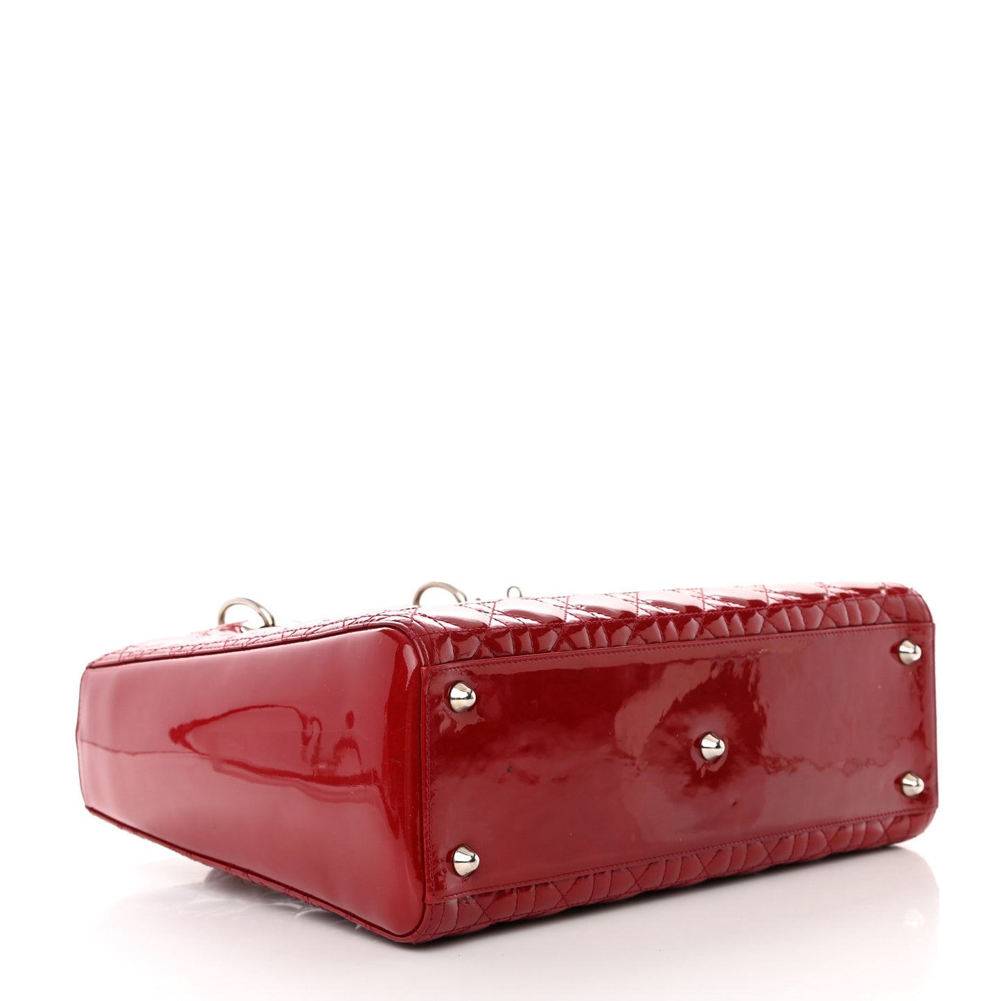 Patent Cannage Large Lady Dior Red