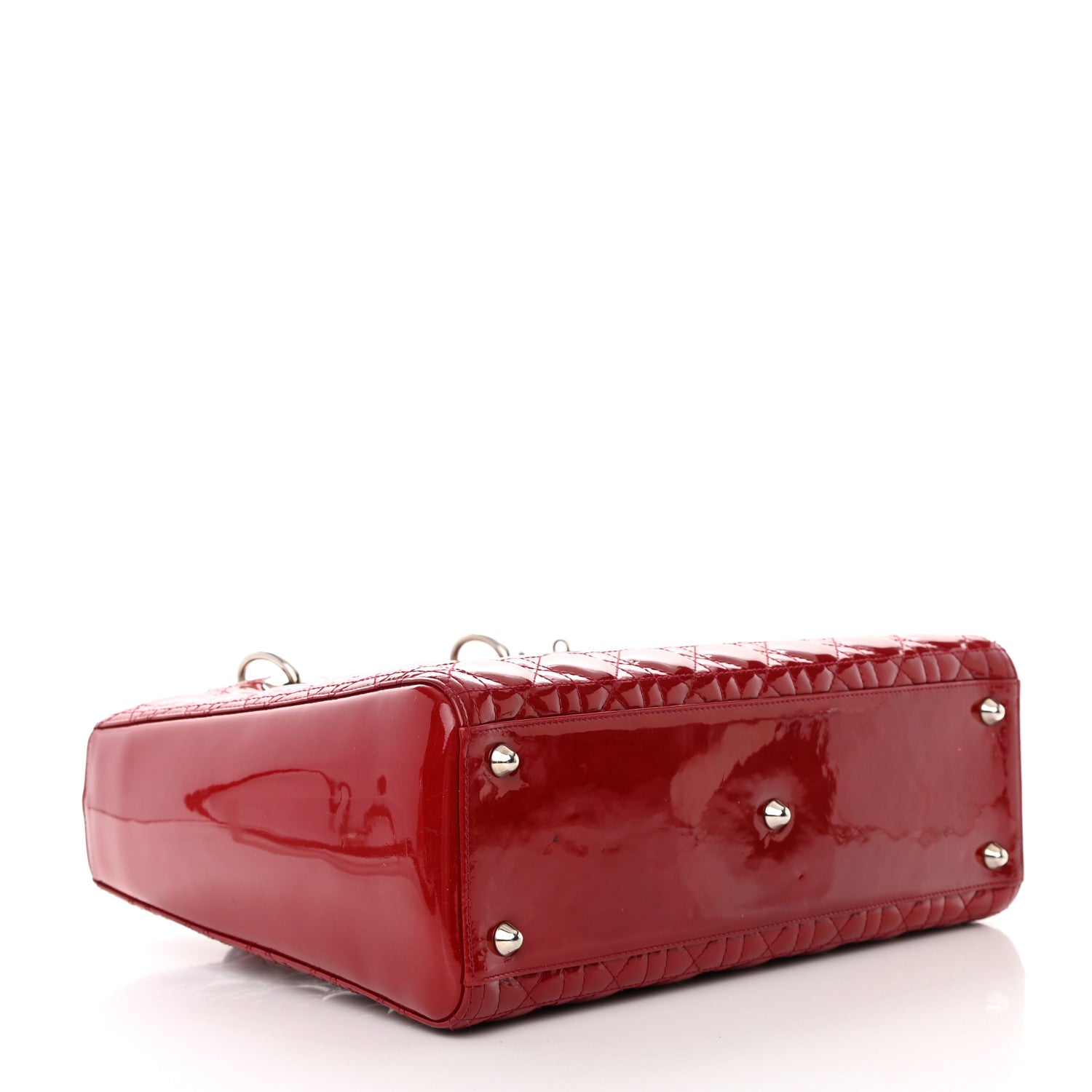 Christian Dior Patent Cannage Large Lady Dior Red 4 of 19