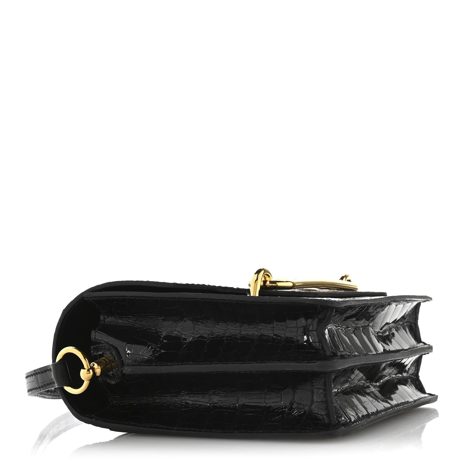 Hermes Shiny Alligator Mini Sac Roulis Black 4 of 10