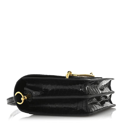 Hermes Shiny Alligator Mini Sac Roulis Black 4 of 10