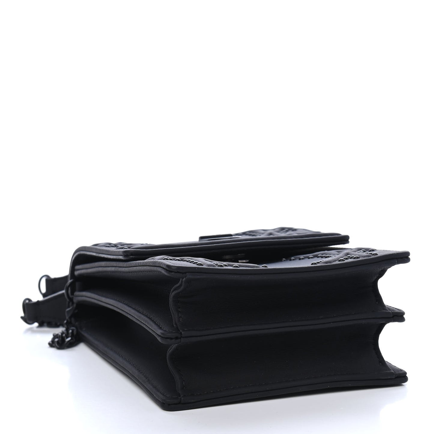Ultra Matte Calfskin Studded Vertical Diorama Black