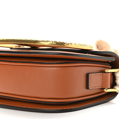 Valentino Garavani Calfskin Linen Small Supervee Crossbody Bag Saddle Brown Natural 8 of 8