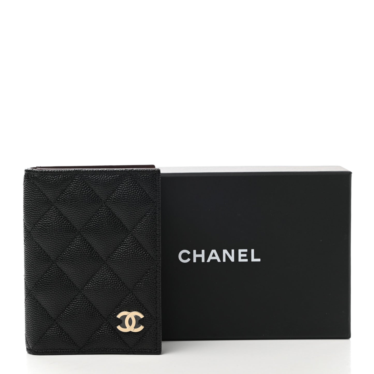 Caviar Quilted Card Holder Wallet Black