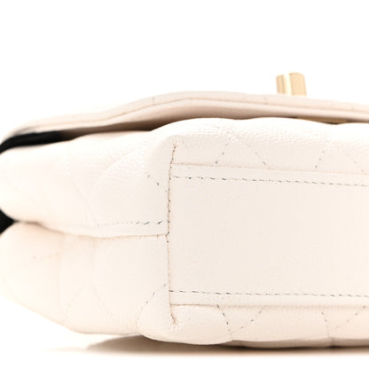 Chanel Caviar Quilted Coco Handle Clutch With Chain White 9 of 11