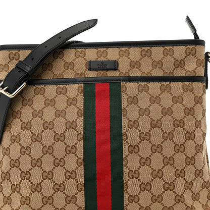Gucci GG Monogram Web Flat Messenger Bag Black 8 of 11