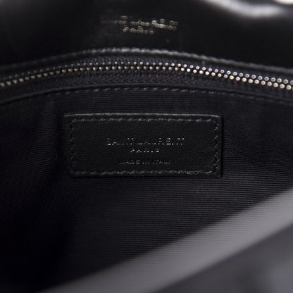 Saint Laurent Calfskin Ayers Patchwork Monogram Medium Niki Chain Satchel Black 10 of 12