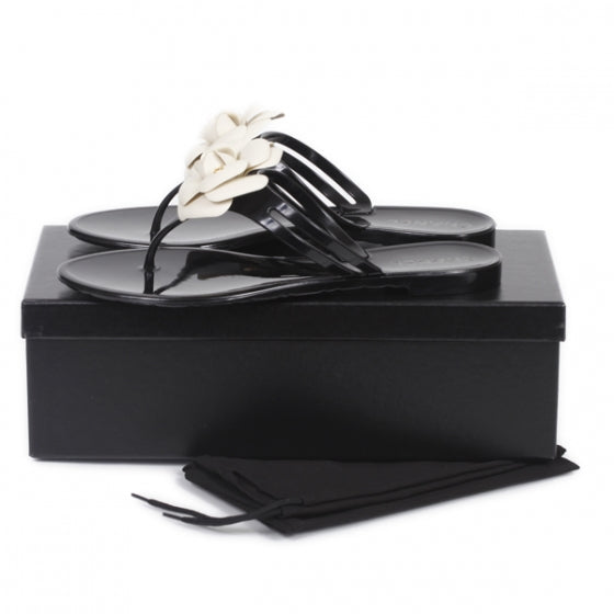 Jelly Camellia Thong Sandals 38