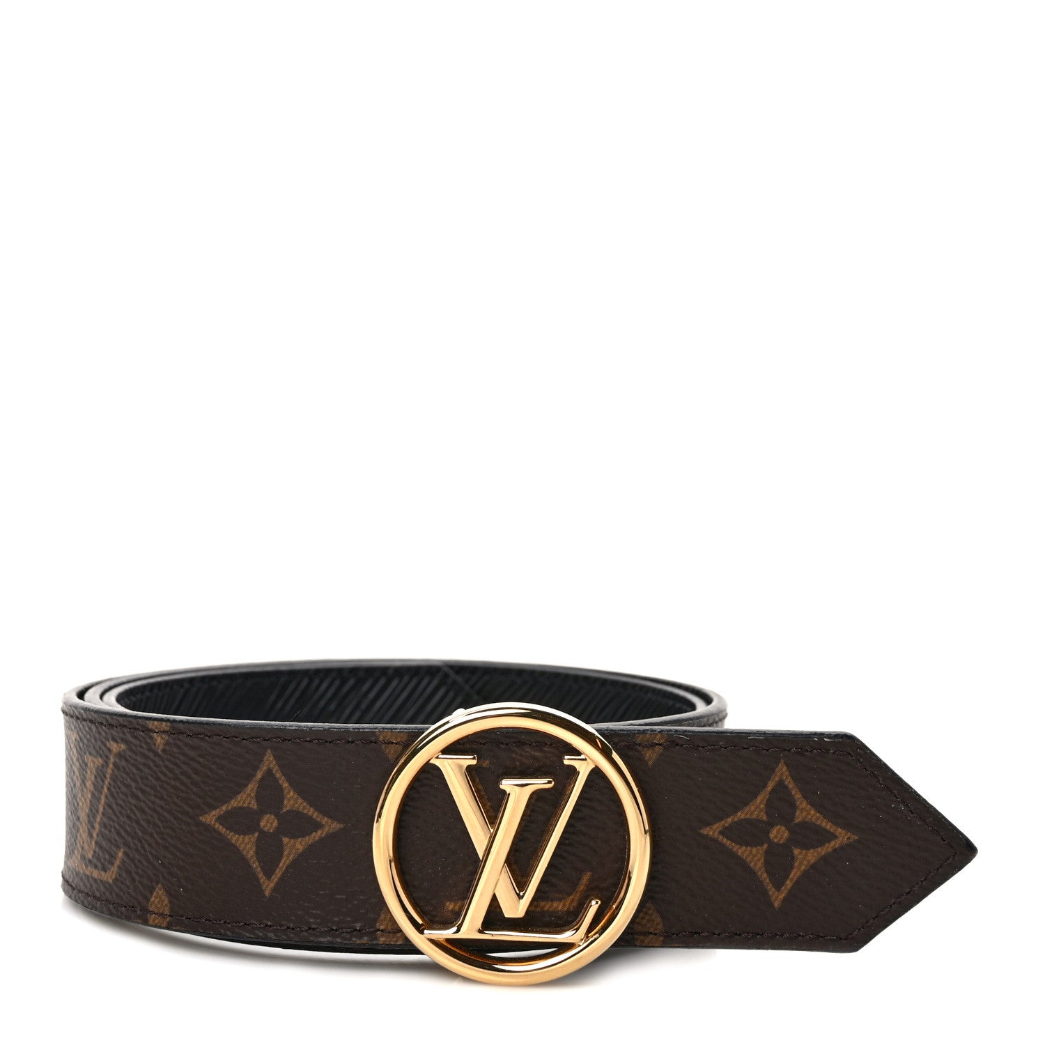 Louis Vuitton Monogram Epi 35mm LV Circle Reversible Belt 80 32 Black 1 of 3
