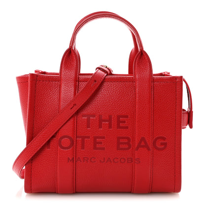 Marc Jacobs Grained Calfskin Small The Tote Bag True Red 1 of 9