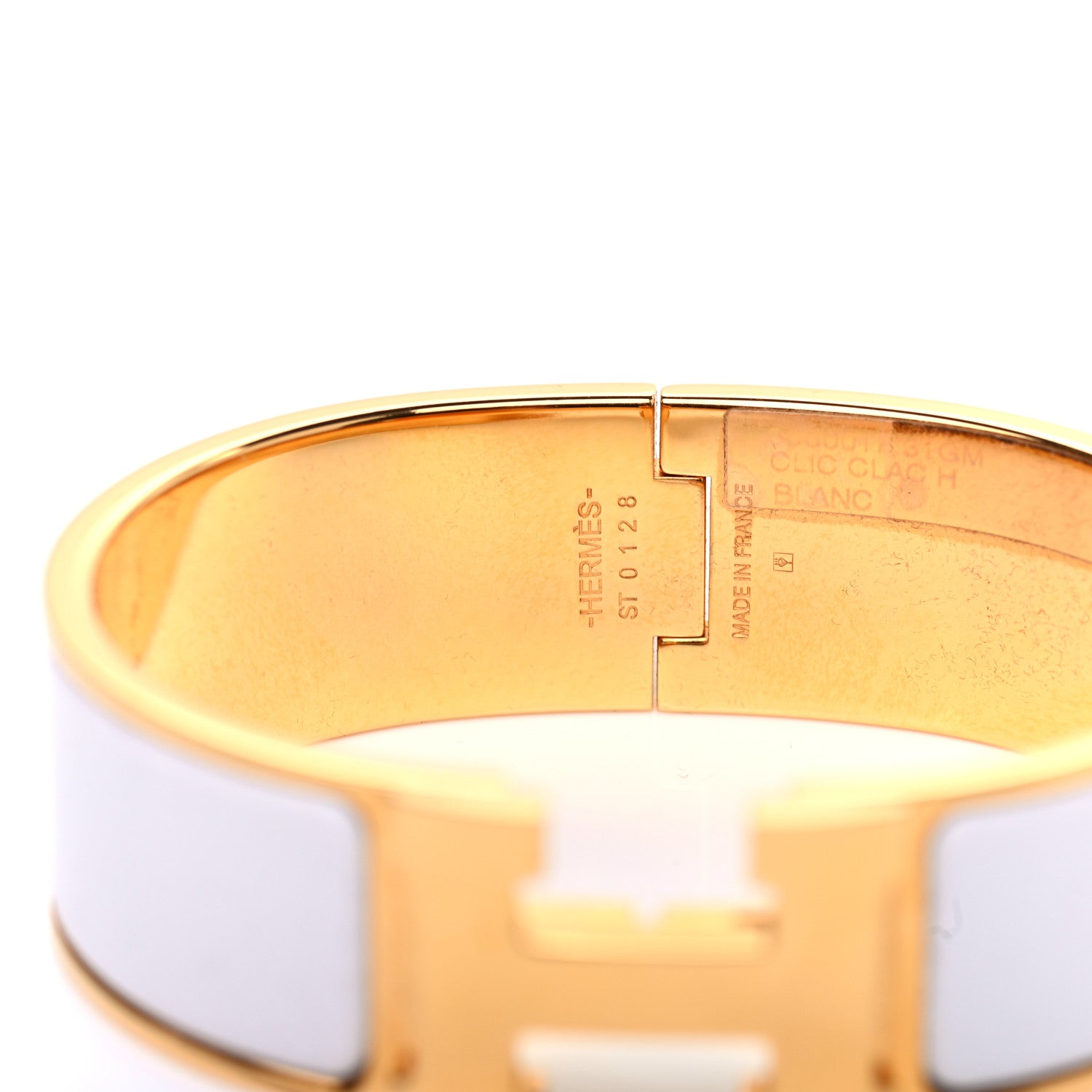 Hermes Enamel Wide Clic Clac H Bracelet GM White 4 of 4
