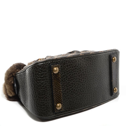 Louis Vuitton Monogram Denim Chinchilla Lizard Trapeze PM 4 of 8