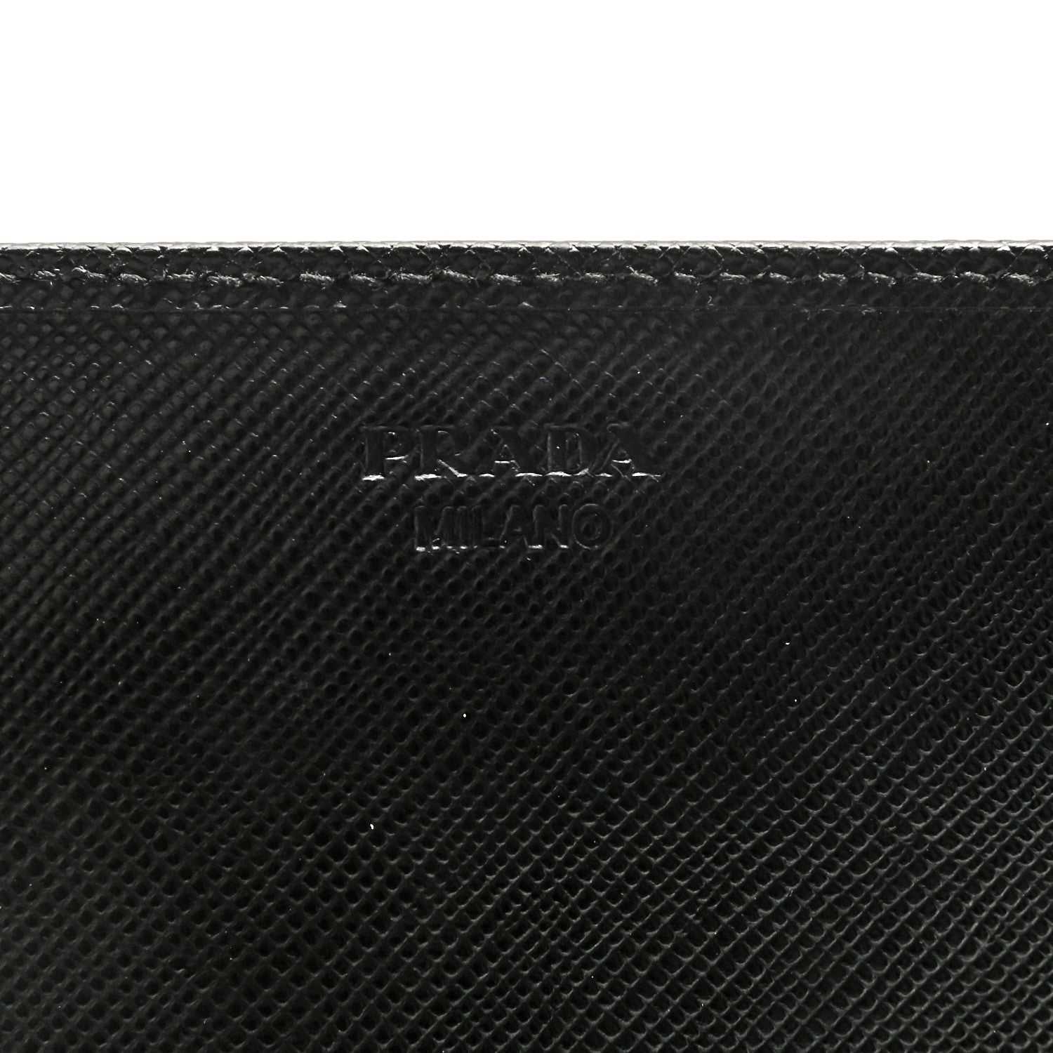 Prada Saffiano Metal Oro Chain Wallet Black 6 of 7