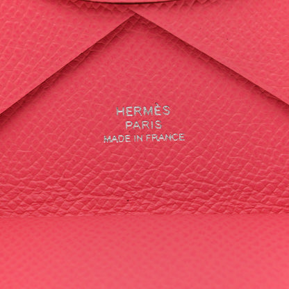 Hermes Epsom Calvi Duo Card Case Rose Azalee 6 of 7
