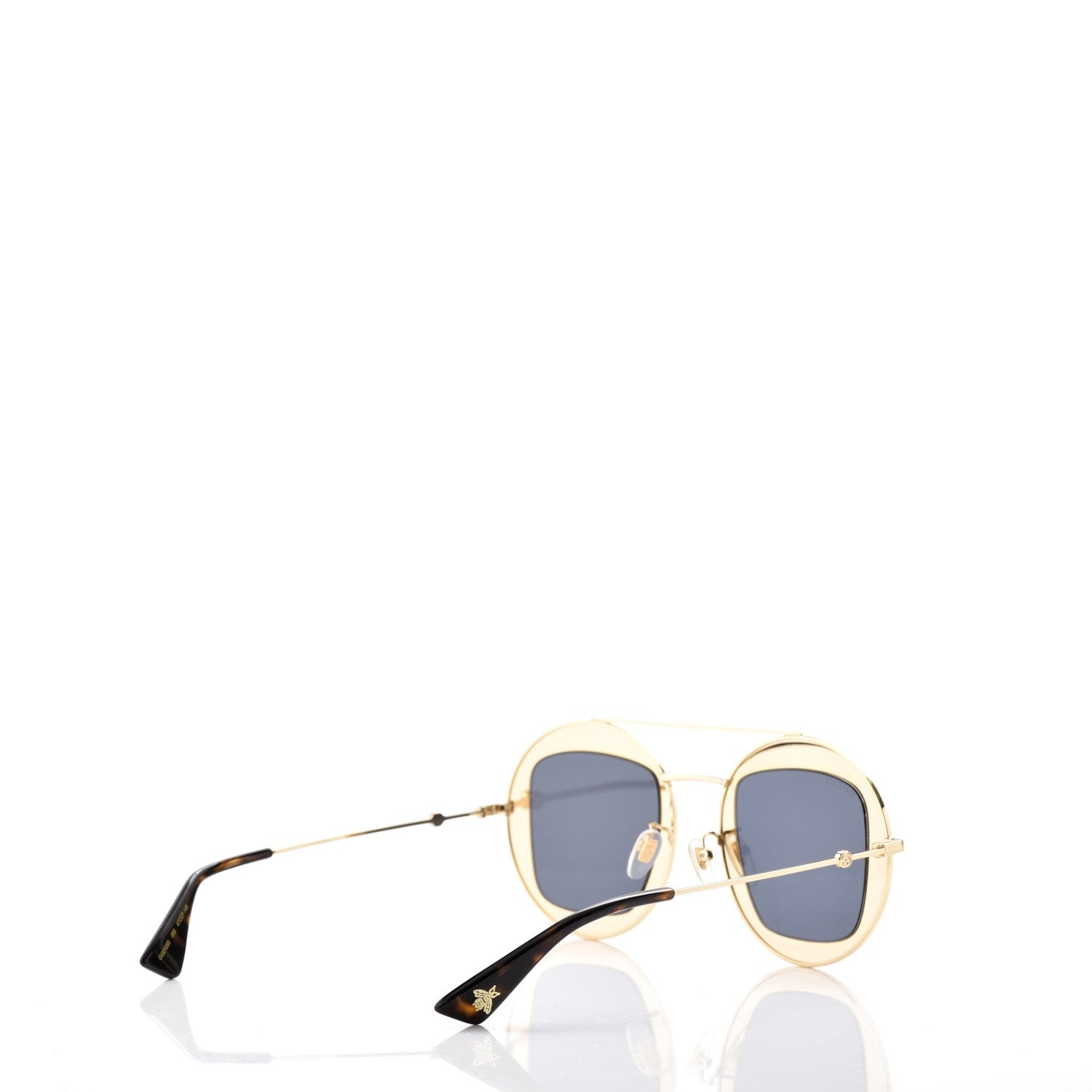 Gucci Round Frame Sylvie Web Sunglasses GG0105S Gold 4 of 9