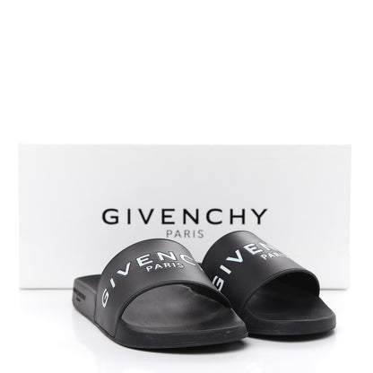 Givenchy Rubber Logo Pool Slide Sandals 40 Black 8 of 9