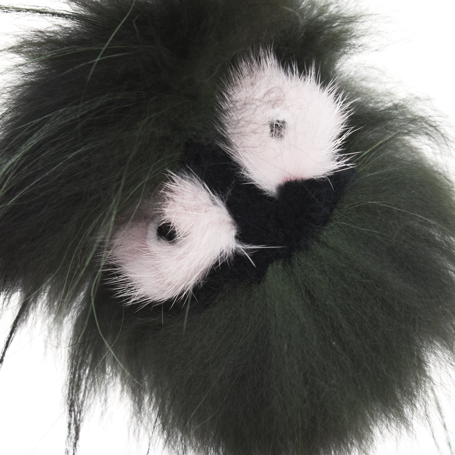 Fendi Rabbit Fox Mink Fur Monster Zesty Bag Bug Charm Green Black 4 of 4