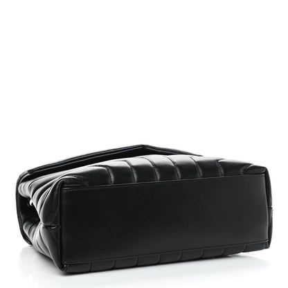 Saint Laurent Calfskin Y Quilted Monogram Small Loulou Chain Satchel Black 4 of 10