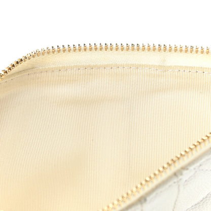 Chanel Caviar Quilted Classic Flat Wallet Pouch White 15 of 17