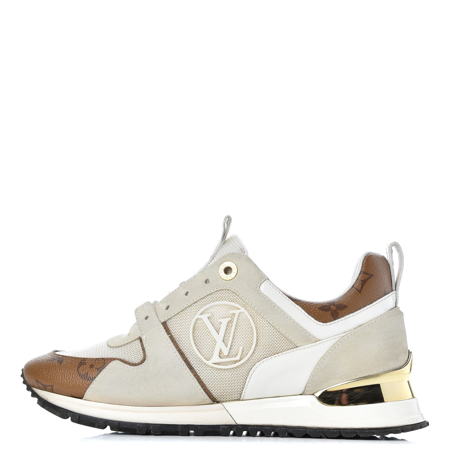 Louis Vuitton Suede Reverse Monogram Run Away Sneakers 37 White 1 of 24