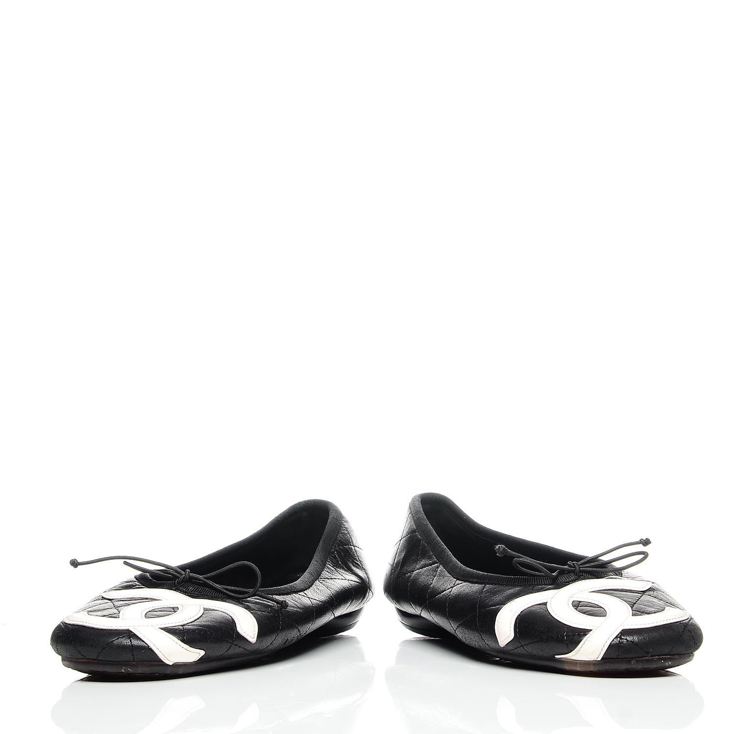 Lambskin Cambon Quilted Ballerina Flats 39 Black