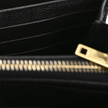 Saint Laurent Grain De Poudre Matelasse Chevron Monogram Flap Wallet Black 7 of 14