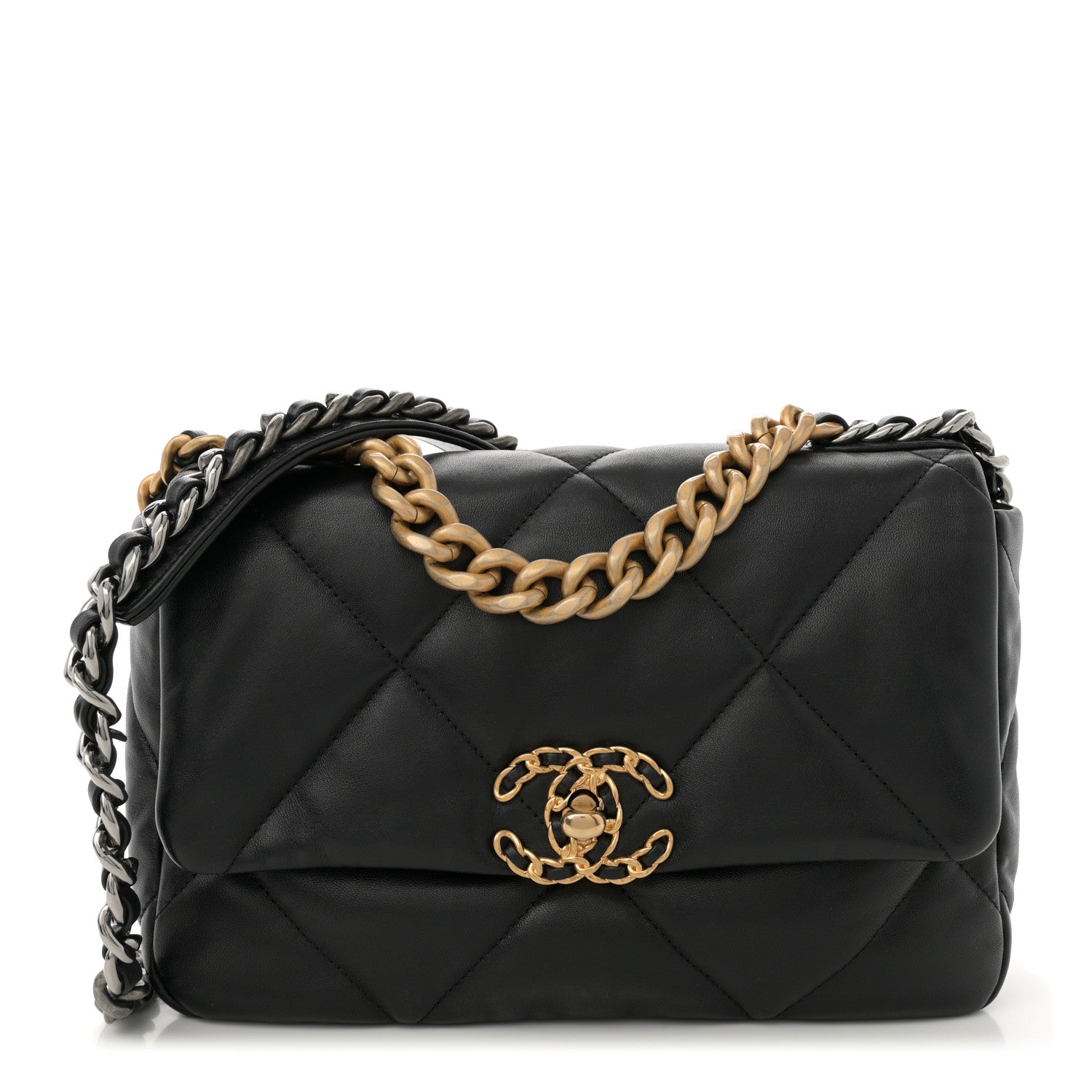 Chanel Lambskin Quilted Medium Chanel 19 Flap Black 1 of 10