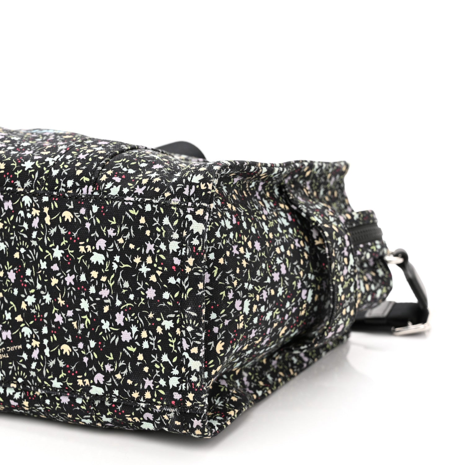 Marc Jacobs Cotton Canvas Floral Print Medium The Traveler Tote Bag Black 10 of 10
