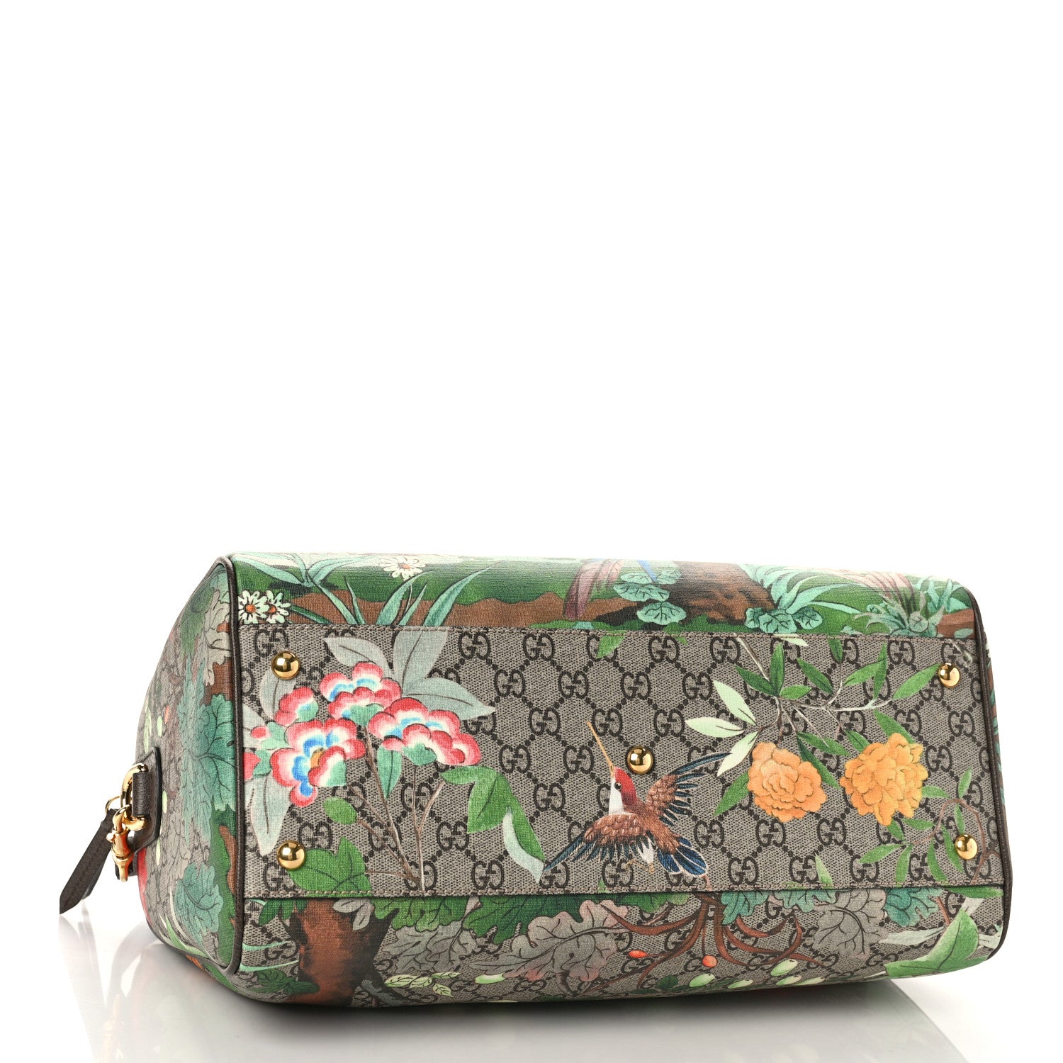 Gucci GG Supreme Monogram Tian Medium Boston Beige Multicolor New Acero 3 of 8