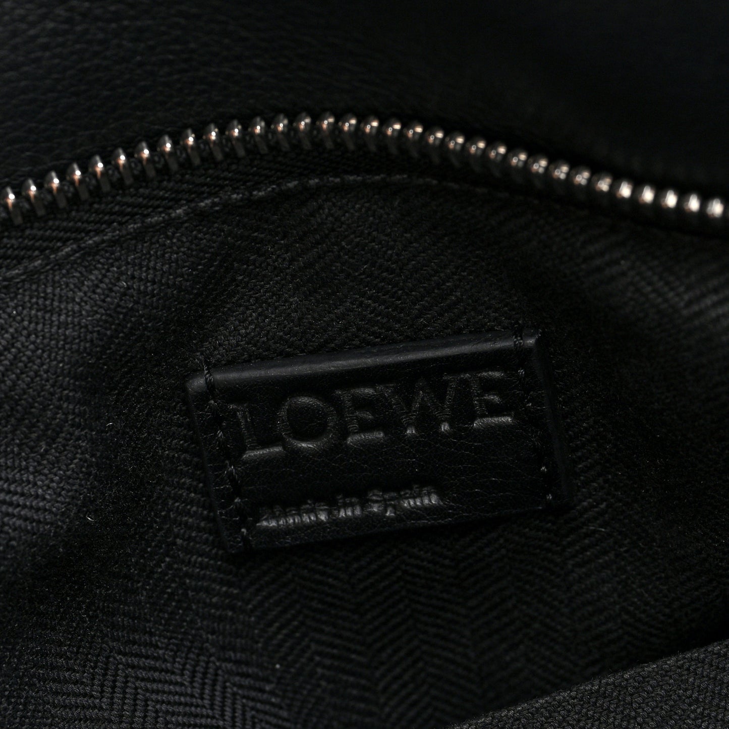 Calfskin Zipper Puzzle Bag Black