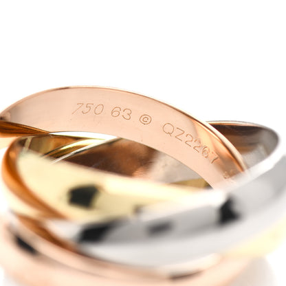 Cartier 18K Pink Yellow White Gold Classic Trinity Ring 63 10.25 4 of 5