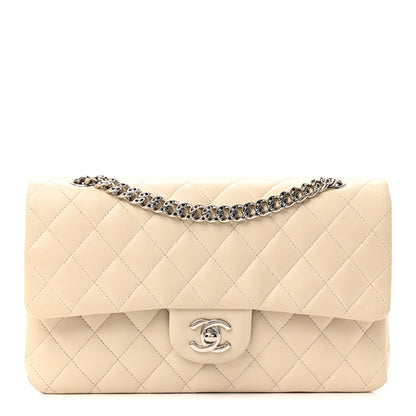Chanel Lambskin Quilted Medium Double Flap Bijoux Chain Ivory 1 of 23