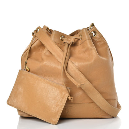 Chanel Caviar Drawstring Shoulder Bag Beige 3 of 14