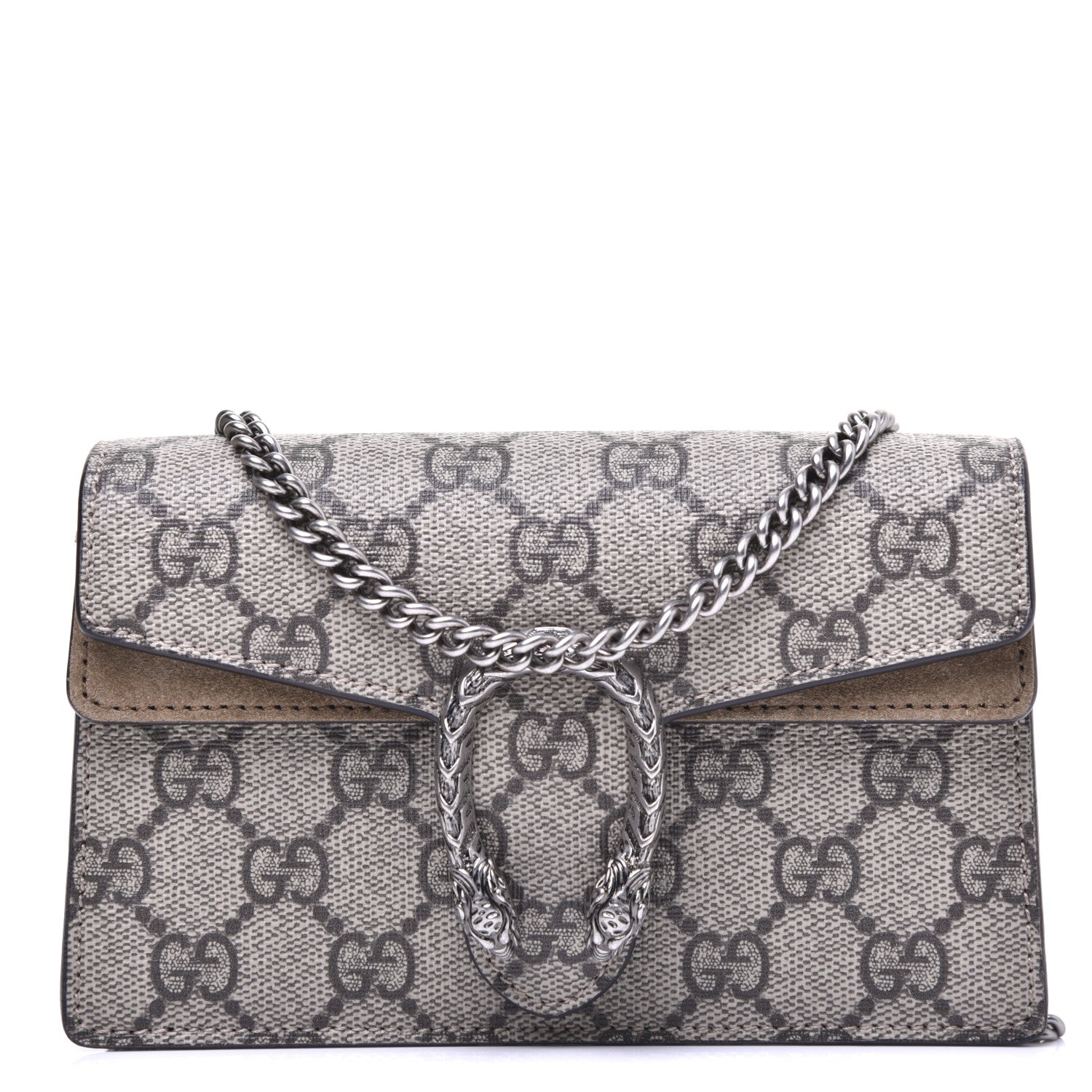 Gucci GG Supreme Monogram Super Mini Dionysus Shoulder Bag Taupe 1 of 14