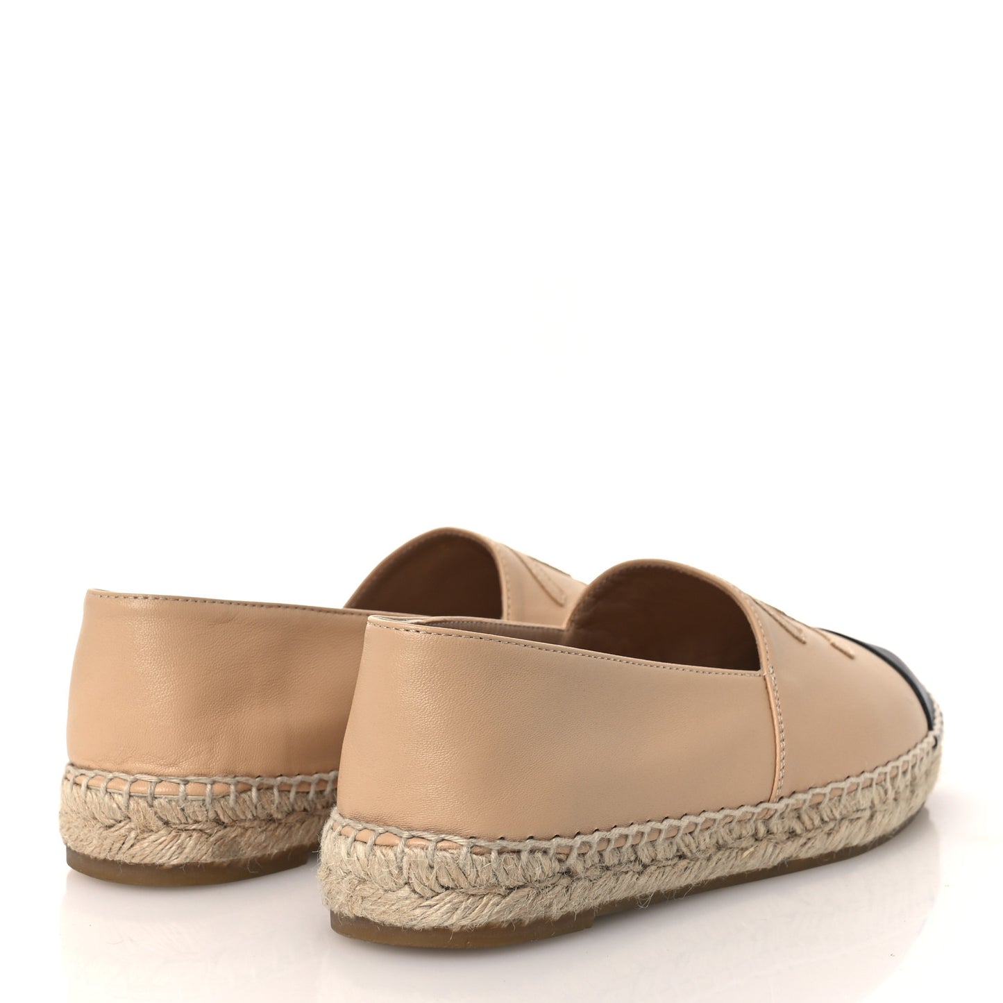 Lambskin CC Espadrilles 40 Beige Black