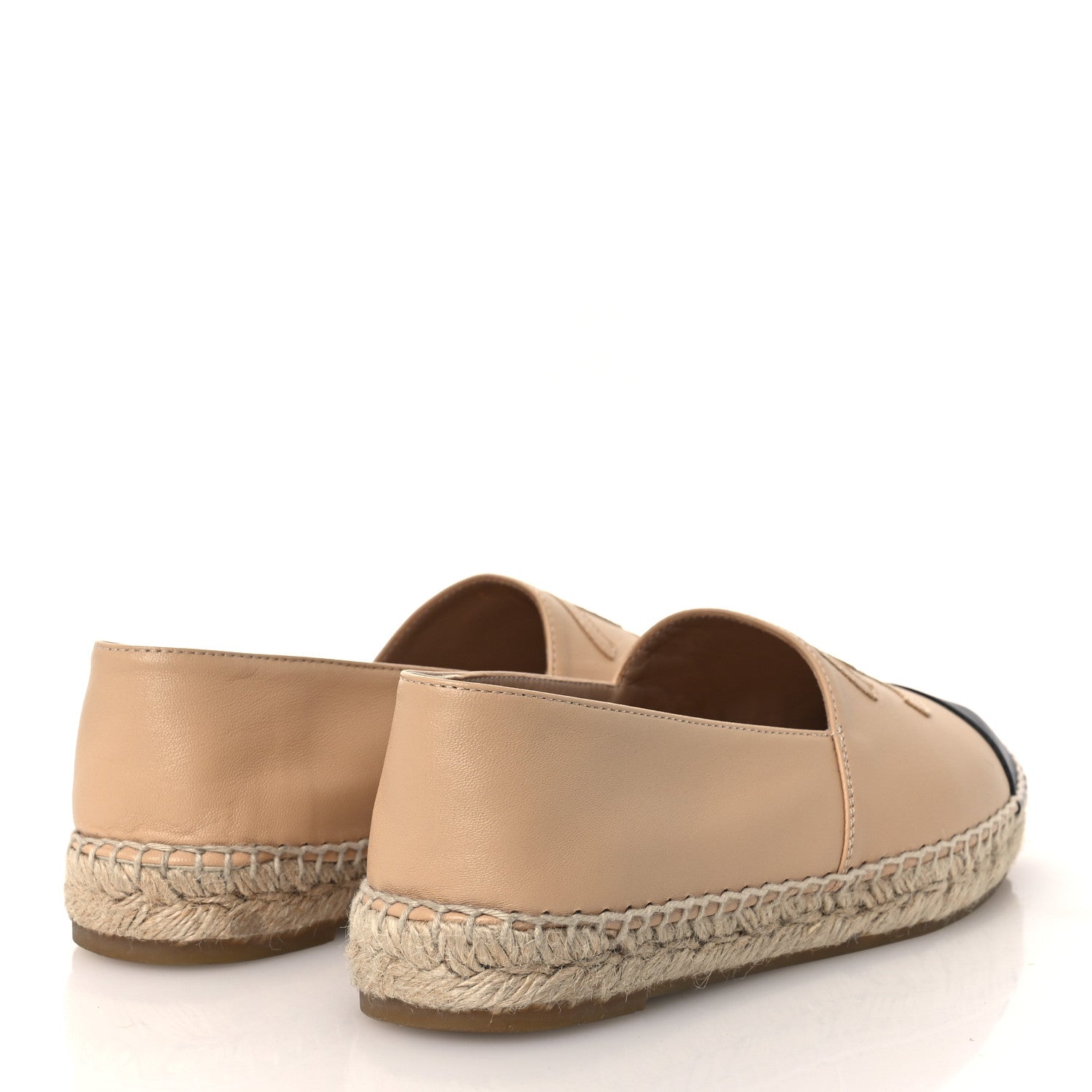 Chanel Lambskin CC Espadrilles 40 Beige Black 5 of 13