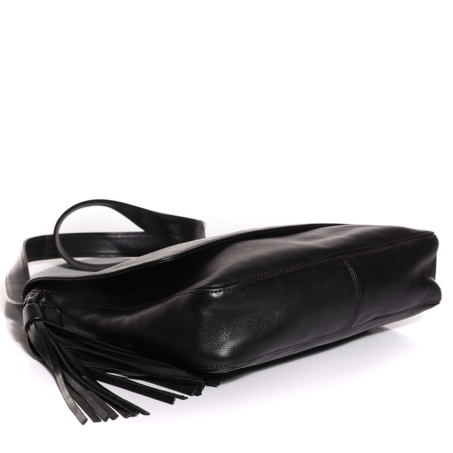 Lambskin CC Tassel Shoulder Flap Bag Black
