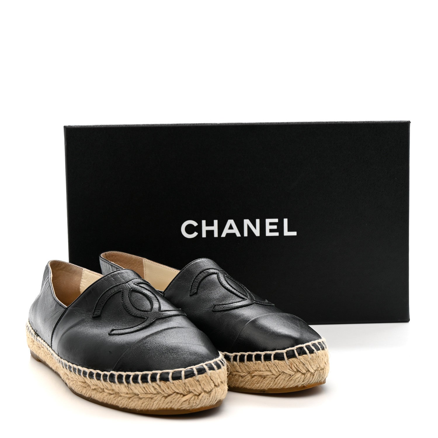 Chanel Lambskin CC Espadrilles 36 Black 13 of 13