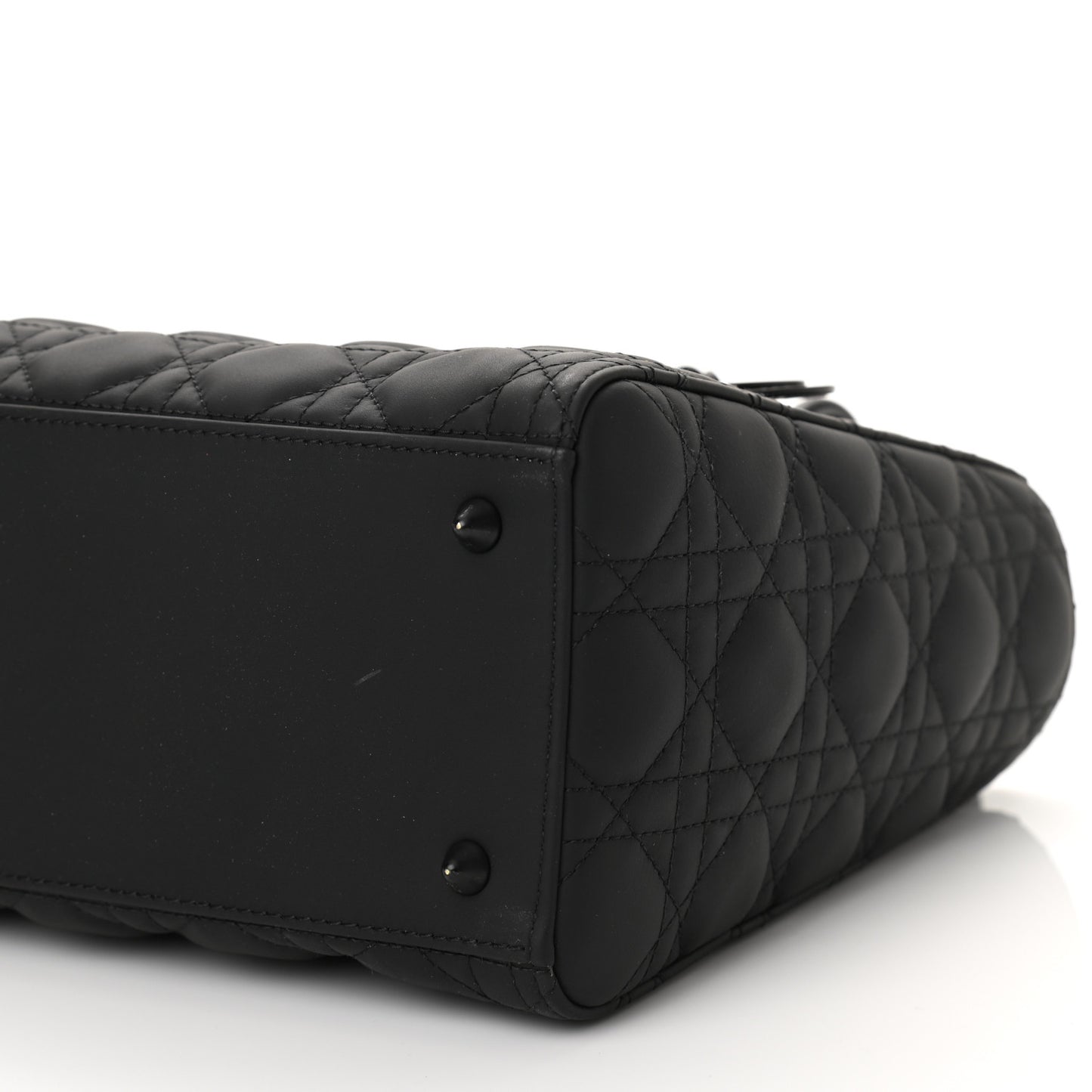 Ultra Matte Calfskin Cannage Medium Lady Dior Black