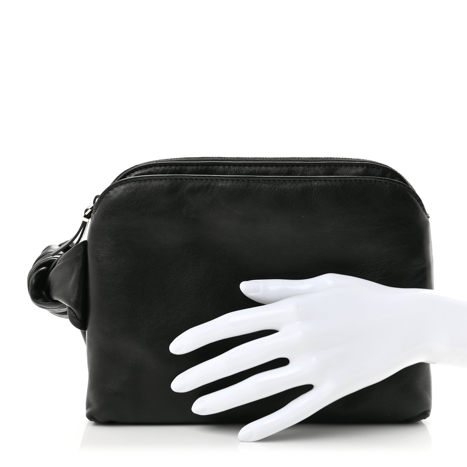 The Row Calfskin Pouch Wristlet Black 2 of 9