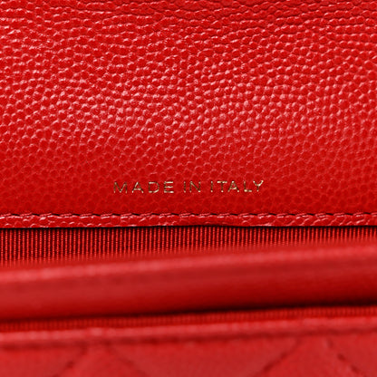 Chanel Caviar Quilted Flap Card Holder Wallet Red 6 of 9