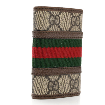Gucci GG Supreme Monogram Web Ophidia 6 Key Holder Case Beige New Acero 3 of 7