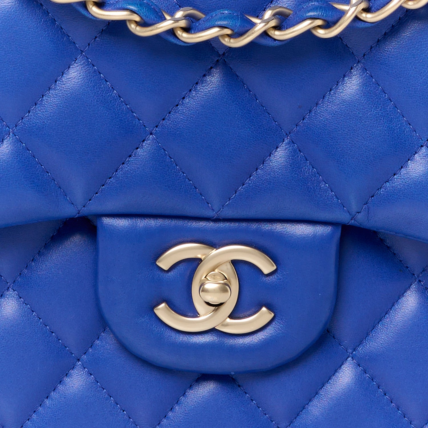 Chanel Lambskin Quilted Jumbo Double Flap Blue 9 of 13