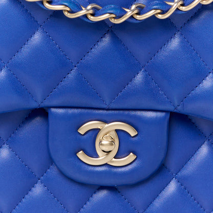 Chanel Lambskin Quilted Jumbo Double Flap Blue 9 of 13