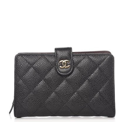 Chanel Caviar Quilted Zipped Pocket Wallet Black 1 of 9