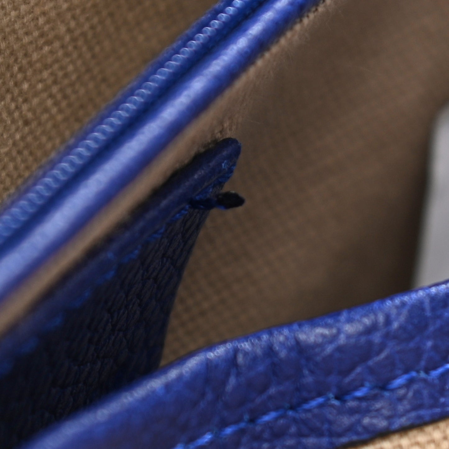 Pebbled Calfskin Small Skull Padlock Zip Around Tote Ultramarine