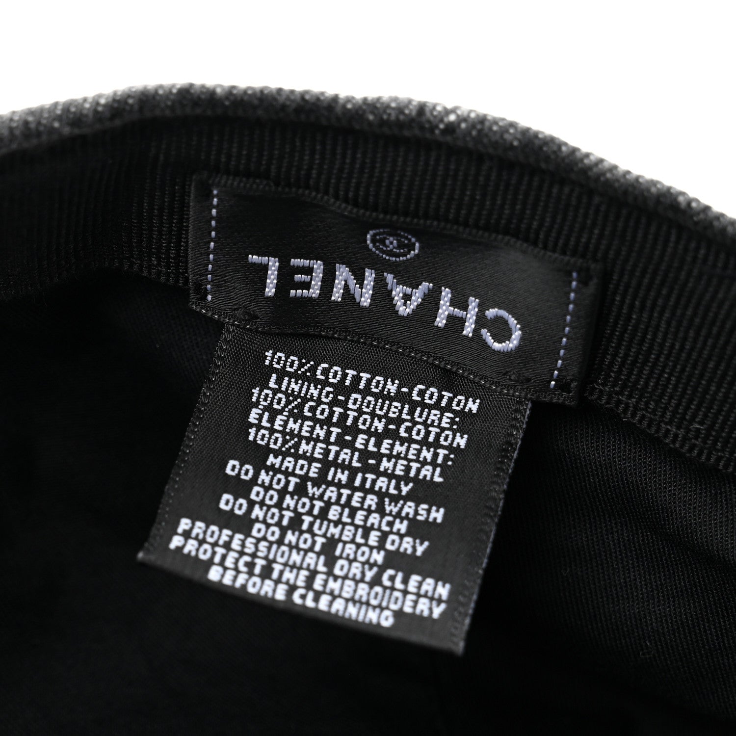 Chanel Denim Cap Hat Black 8 of 9