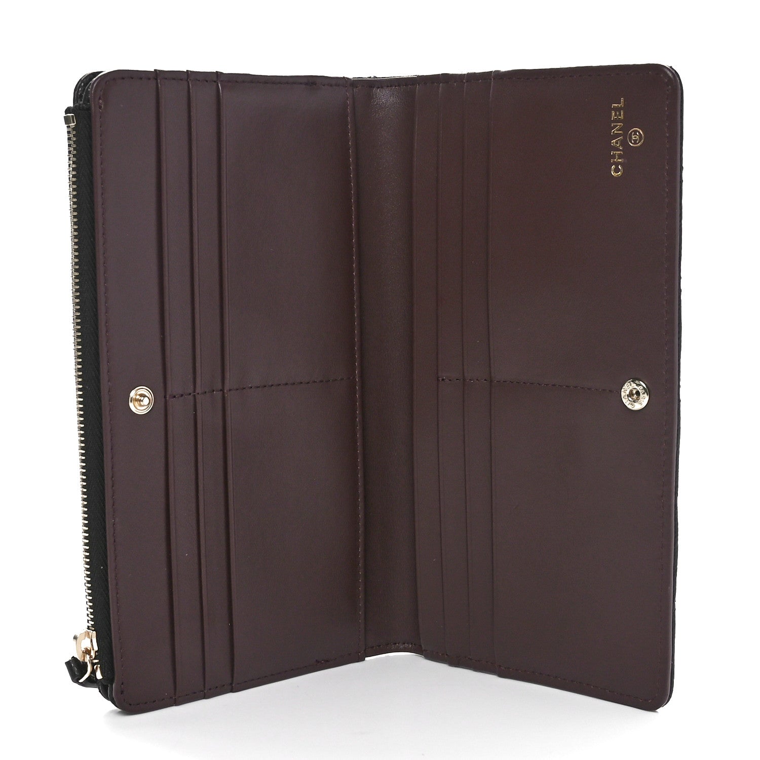 Chanel Caviar Quilted Long Zip Wallet Black 4 of 9