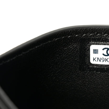 Chanel Calfskin Lizard Embossed Card Holder Black 7 of 9