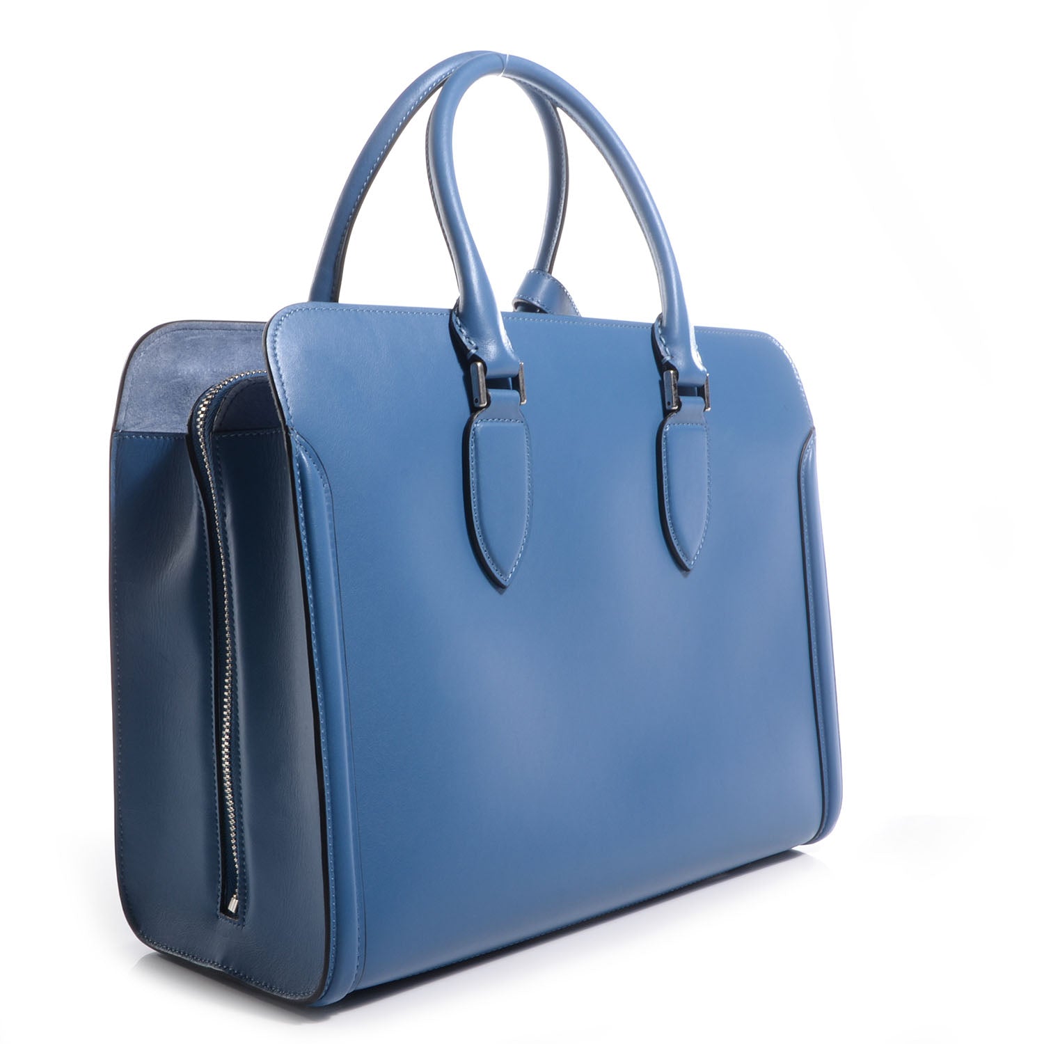Alexander McQueen Calfskin Heroine Open Tote Blue 3 of 10